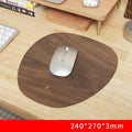Extra large wood veneer desk mat with anti-slip natural rubber base on a desk with keyboard and mouse