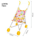 Girls metal baby stroller toy with iron rod construction for children aged 4-6 years, simulation trolley design