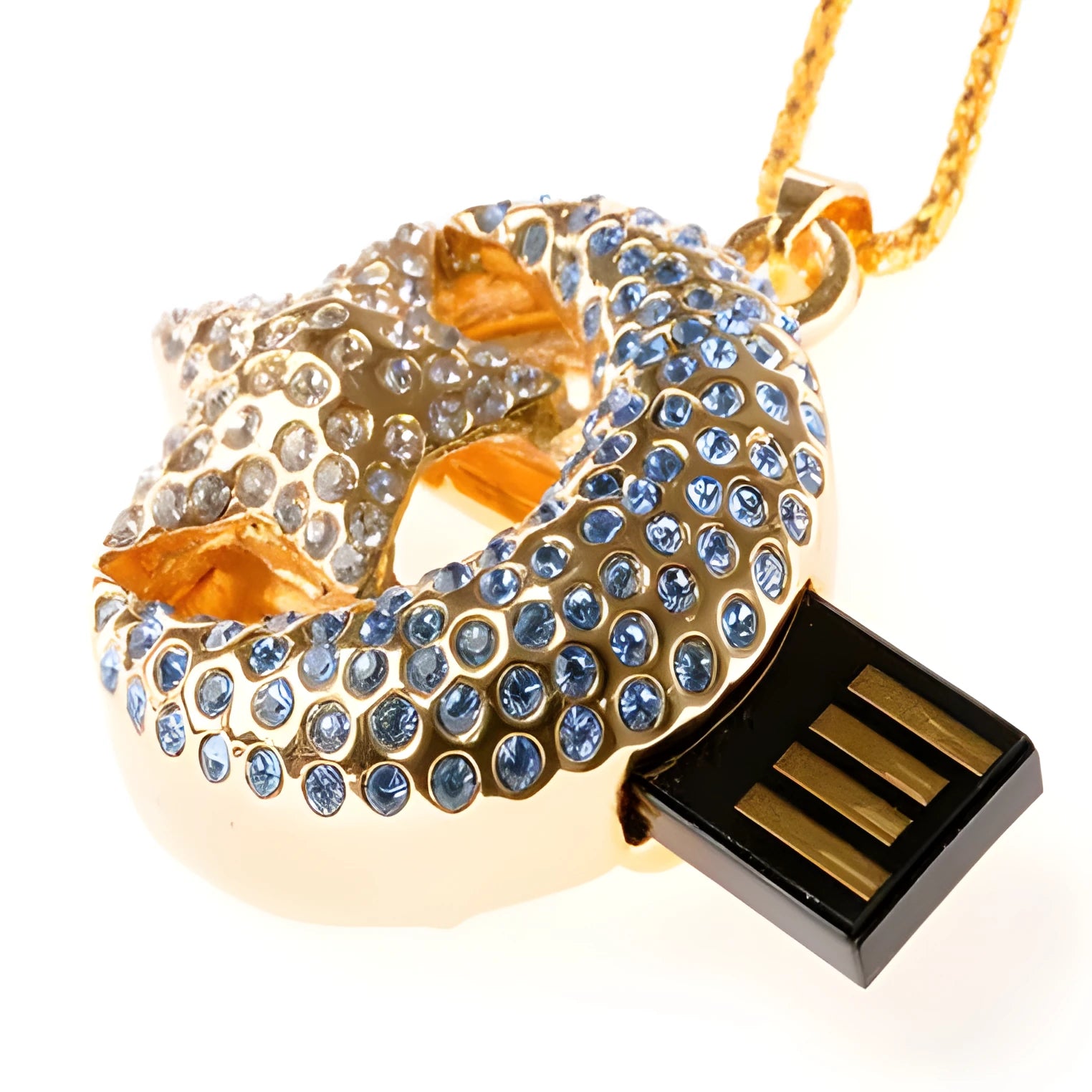 Silver metal Jewelry Xingyue USB flash drive with USB connector exposed, shown on a white background.