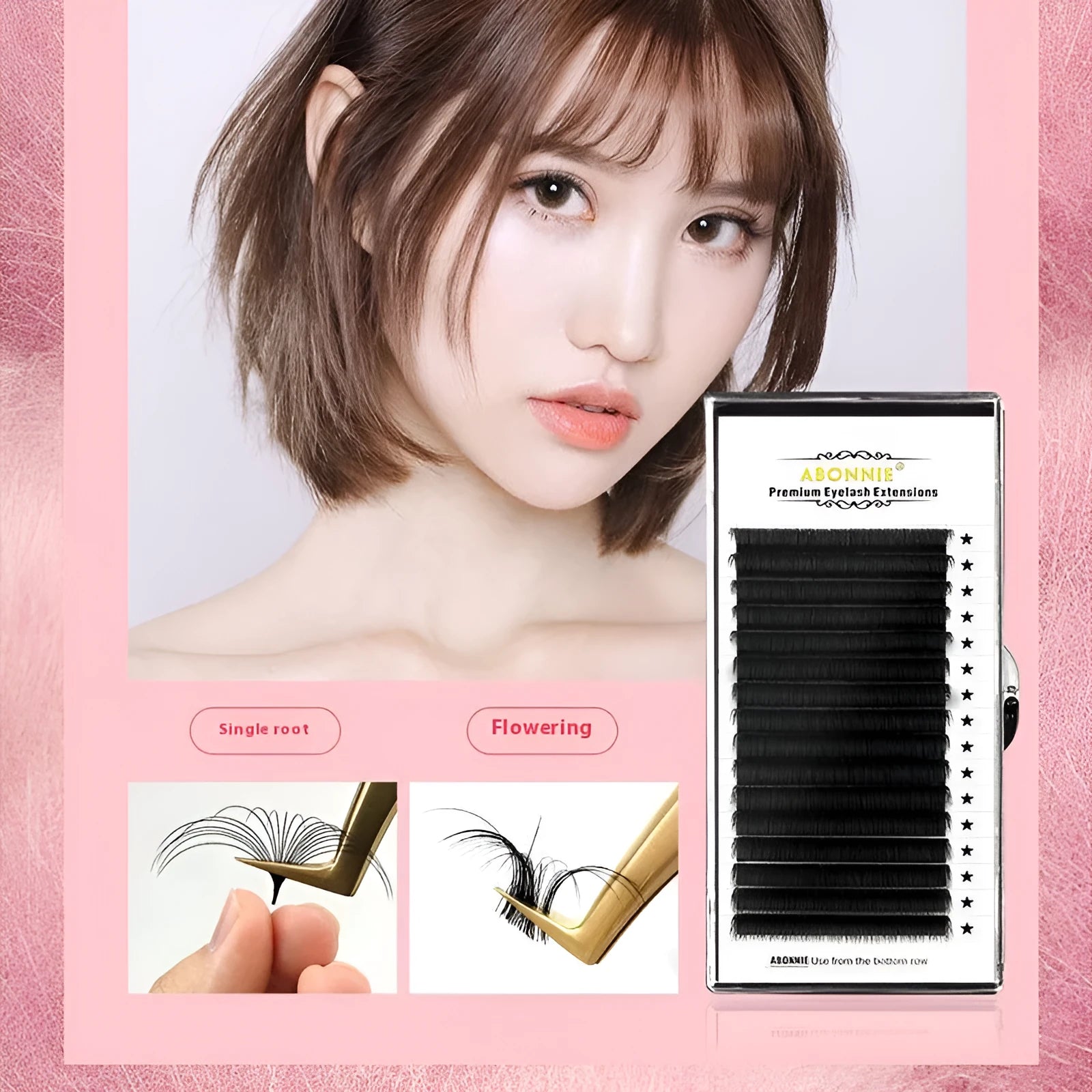 16-row dense false eyelashes in mink hair with matte round wool construction