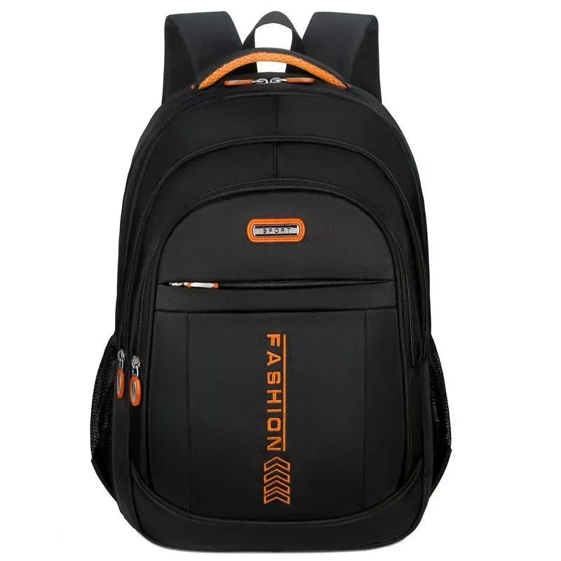 Oxford cloth business backpack with air-pillow straps in multiple colour options including black, green, blue, and orange