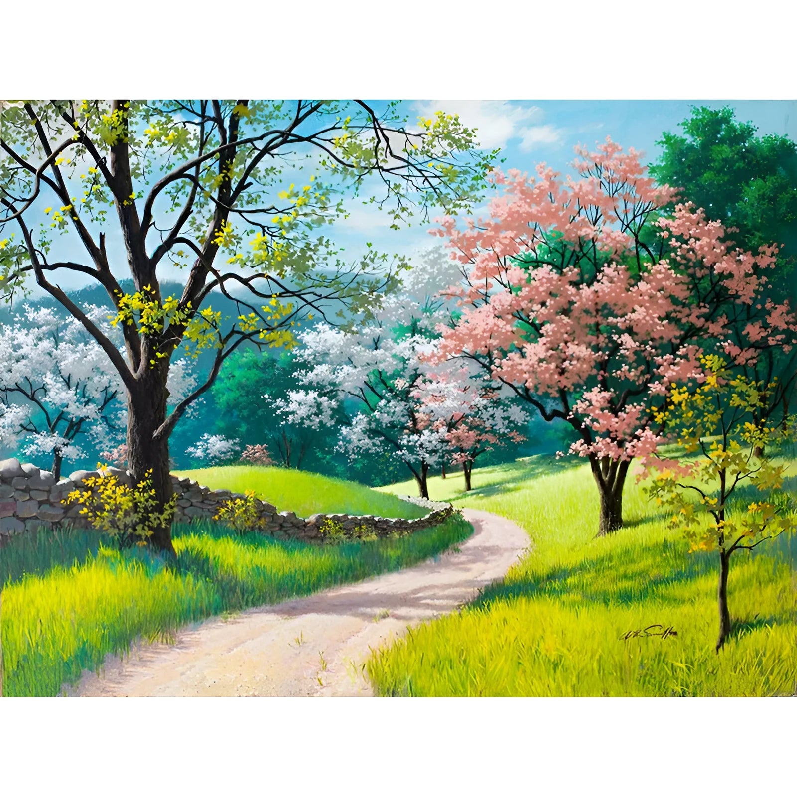 DIY4050 landscape paint by numbers kit with linen canvas and acrylic paints in 40x50cm size