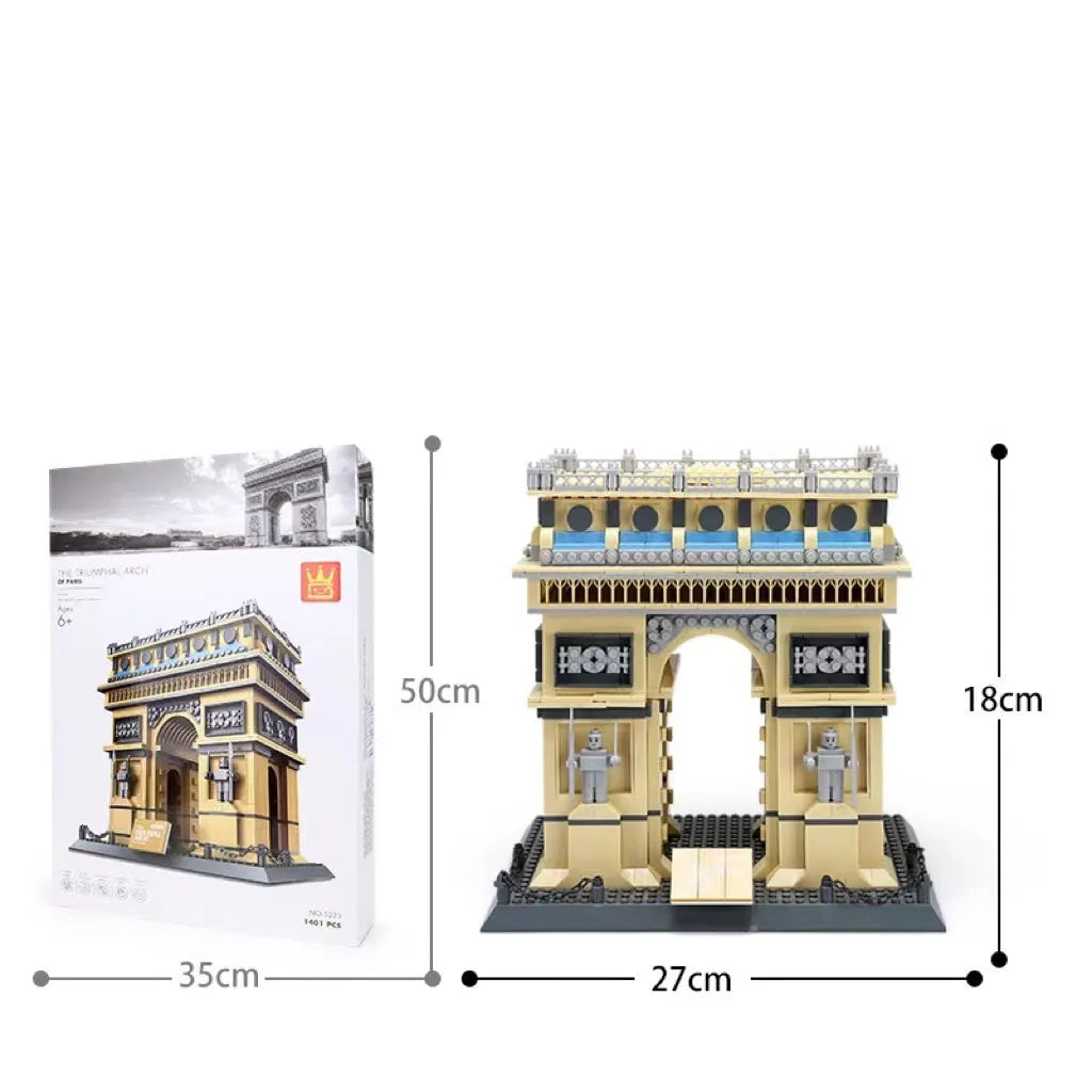 Wange building blocks set with over 800 ABS plastic pieces for landmark construction