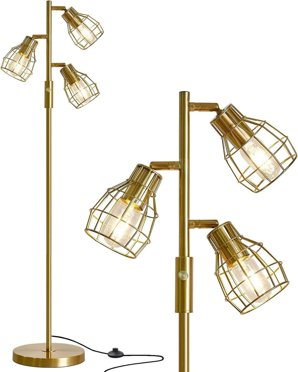 American country retro bedside lamp with iron body and metal shade in black finish