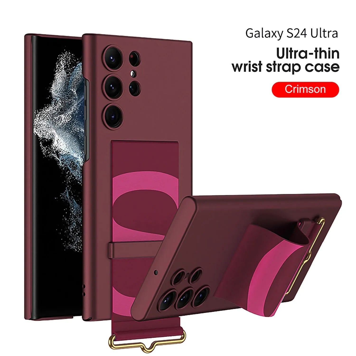 Ultra-thin PC phone case in carbon fiber pattern with bracket for Samsung Galaxy S23 Ultra
