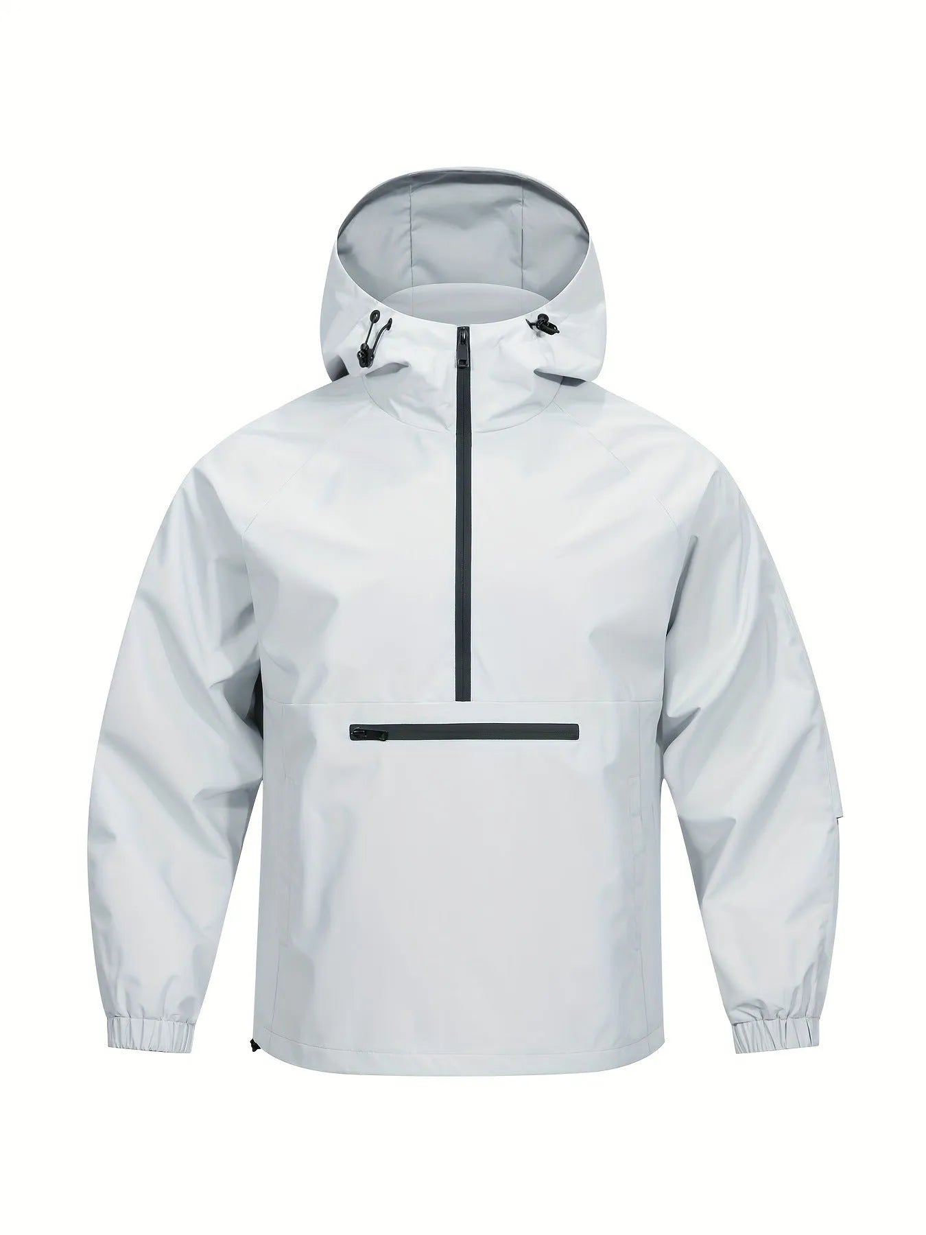 Men's loose half-zip hooded corduroy jacket in Korean style with rabbit fur lining
