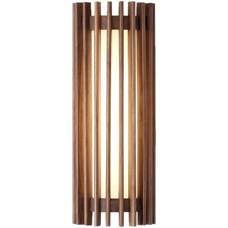 Walnut wood art wall lamp in New Chinese style for living room or hotel corridor, 220V wall light