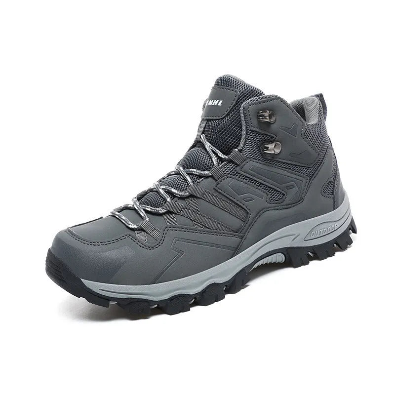 Same high-top hiking sneaker in multiple colours with lace-up front, low-top design, and rubber sole.