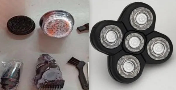 5-in-1 multifunctional electric shaver black gold with floating blades, rechargeable, IPX7 waterproof