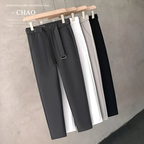 Boys tapered slim straight wool trousers in business casual style with straight leg opening