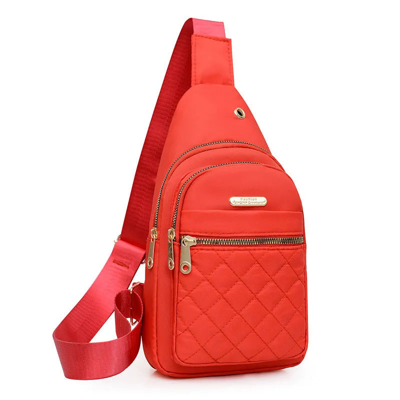 Oxford cloth crossbody chest bag with breathable design available in multiple colour styles