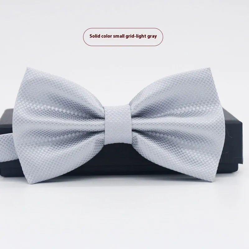 Solid colour flat head polyester bow tie for formal wear and weddings