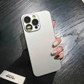 Ultra-thin frosted PC anti-fall case for iPhone in matte solid colour, with lens film