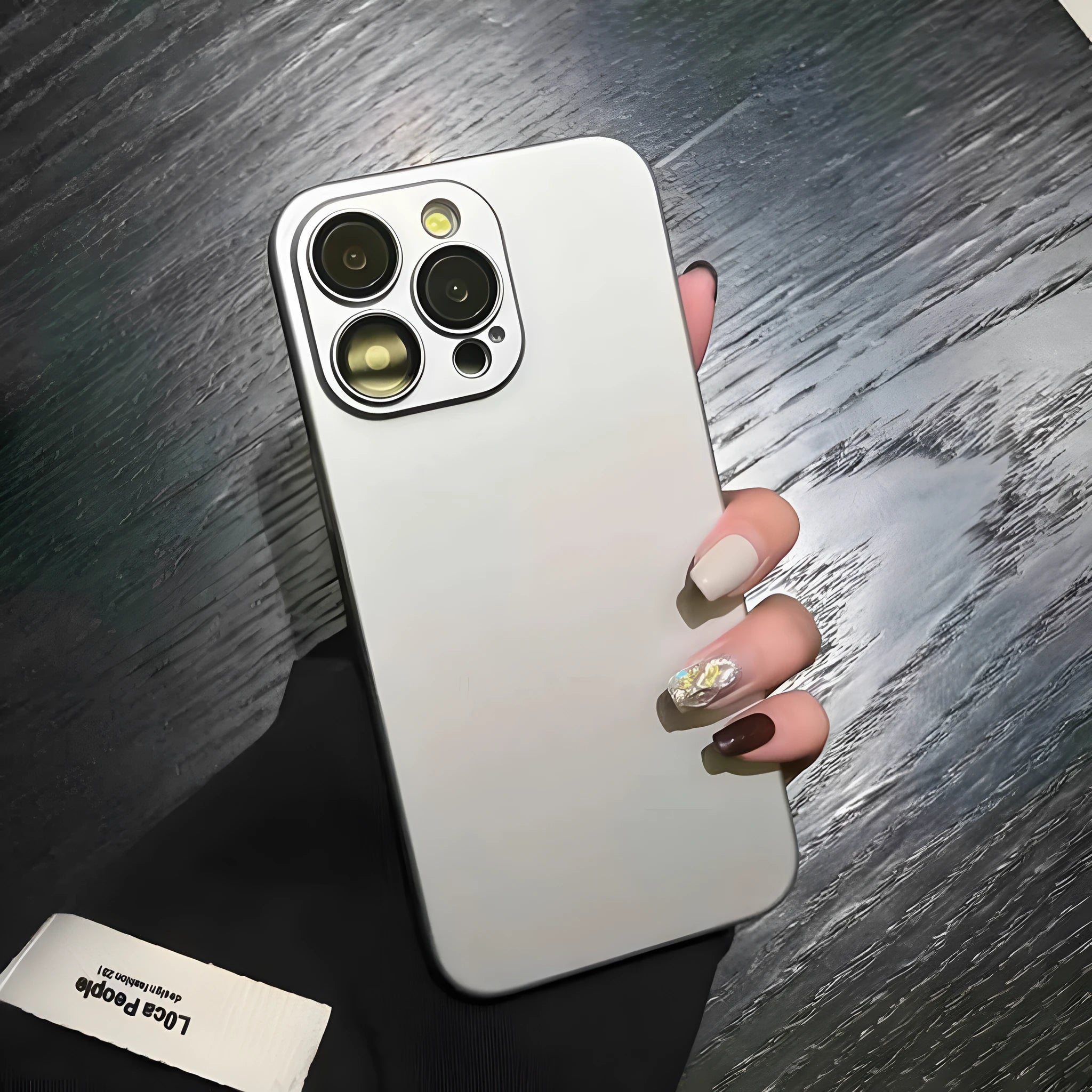 Ultra-thin frosted PC anti-fall case for iPhone in matte solid colour, with lens film