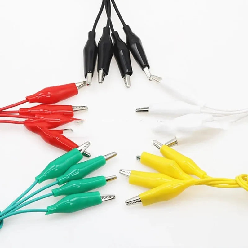 Crocodile clamp test line 35mm and 45mm with 2.5mm wire, five colours, ten wires per bundle
