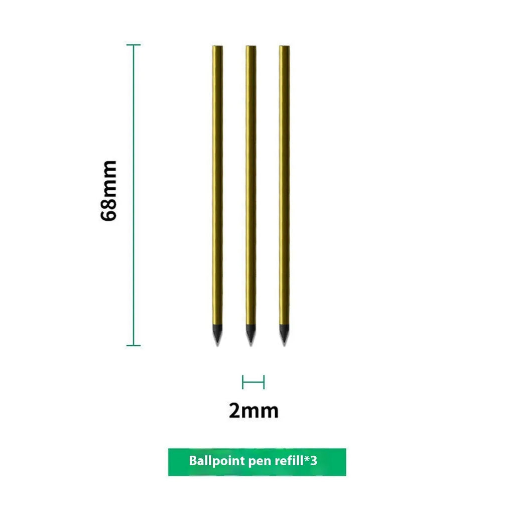 Pack of A5 6-hole loose leaf notebook refill paper and assorted pen refills including ballpoint and pencil types.