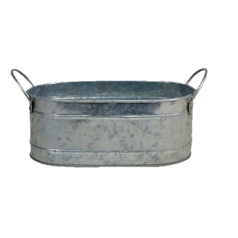 Round iron sheet succulent flowerpot with flat base for desktop plant display