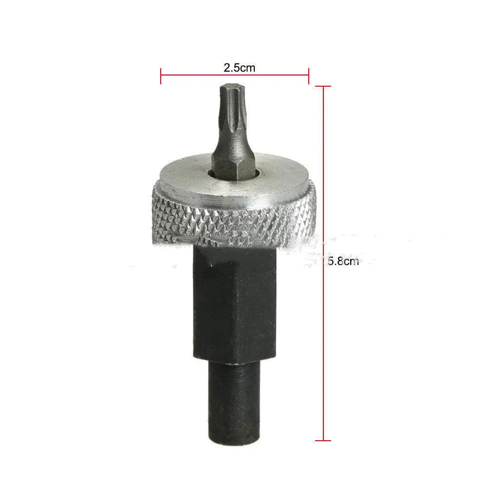 Heat-treated carbon steel ignition module wrench with knurled aluminium knobs on a 1/2" square handle