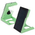 Solar rechargeable LED tent light in blue colour, plastic construction, with solar panel on top