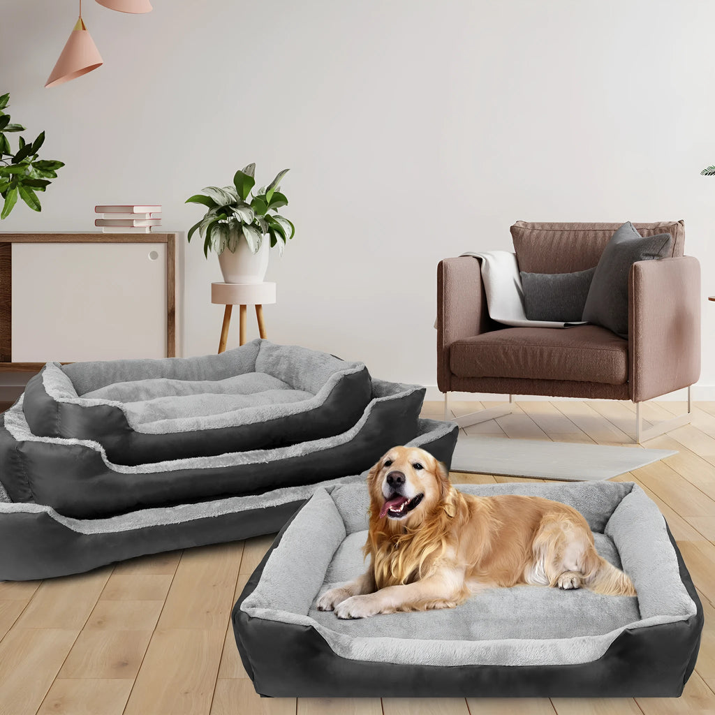 Black cloth pet nest dog bed for medium to large dogs, 2XL size 110x84x16cm