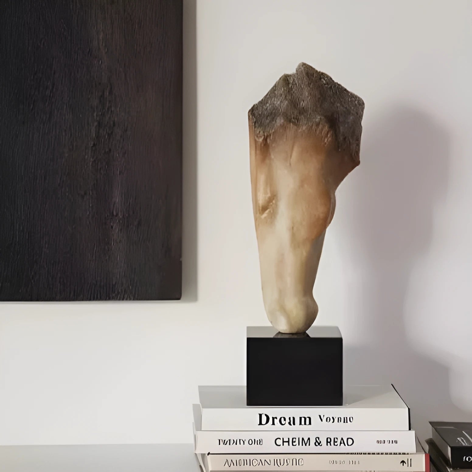 French retro style abstract horse head desktop sculpture carved from solid resin.