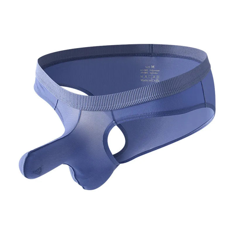 Men's low waist Ice Silk briefs underwear in multiple colour options showing front view