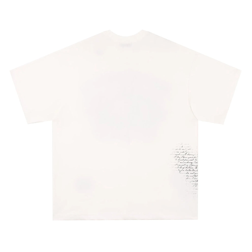Black and white American Retro Hip Hop Gothic short sleeve cotton T-shirt for teenagers