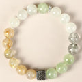 10mm geometric crystal couple bracelet in khaki colour with Chinese style design