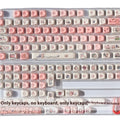 Pink Fragrant Pig character design on a PBT plastic key cap for mechanical keyboards.