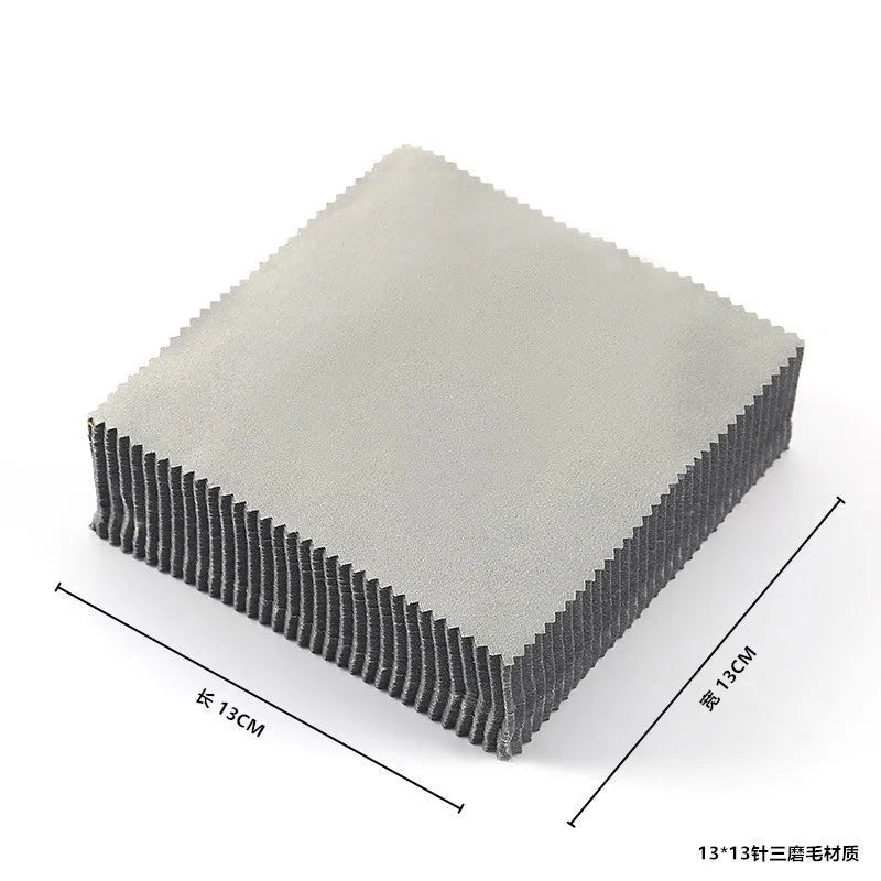 Microfiber glasses cleaning cloth 130x130mm square gray colour
