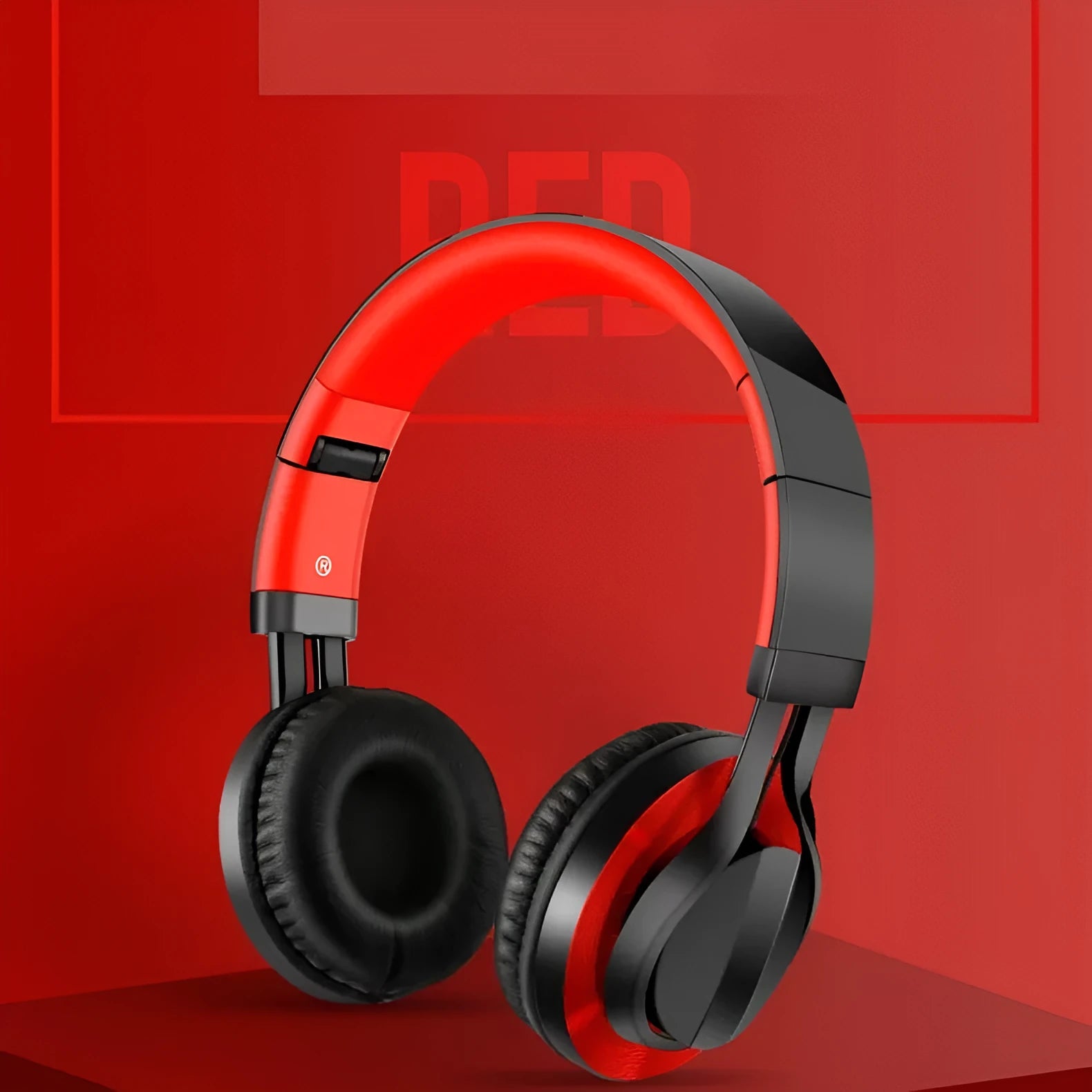 Black wired head-mounted karaoke headphones with microphone and 3.5mm plug on a white background