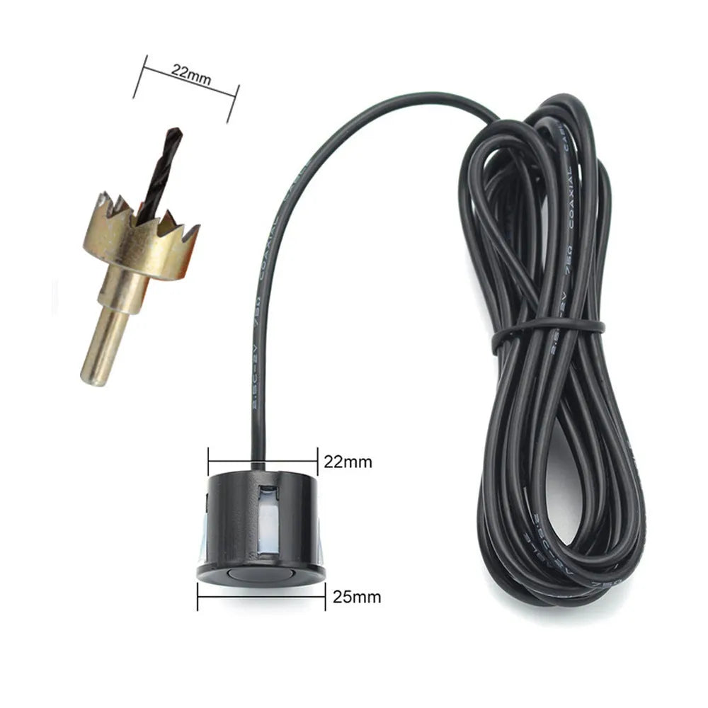 Wireless vehicle reversing sensor kit with digital display and four embedded probes
