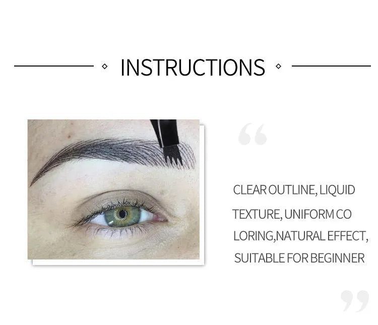 Four-head eyebrow pencil in black with colour options: light coffee, gray coffee, brown, dark brown