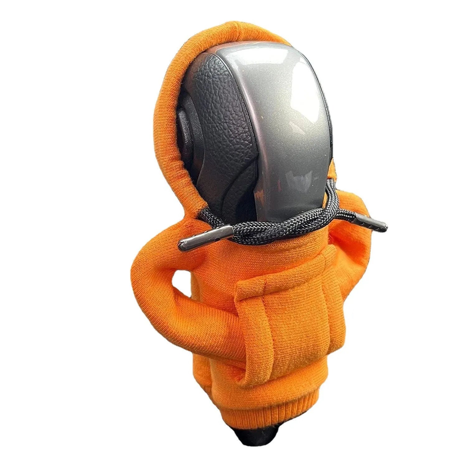 Cloth car gear shift knob cover in various colours showing 13x8cm dimensions