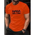 Men's slim-fit cotton short sleeve t-shirt in a solid colour on a hanger.