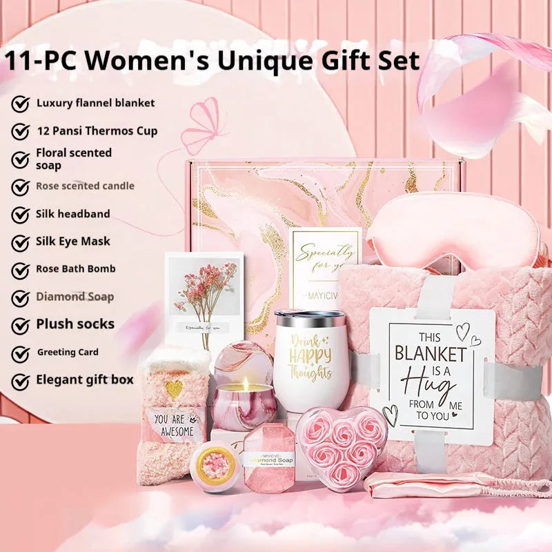 Aromatherapy candle soap bath gift set in a modern simplicity style plastic box.