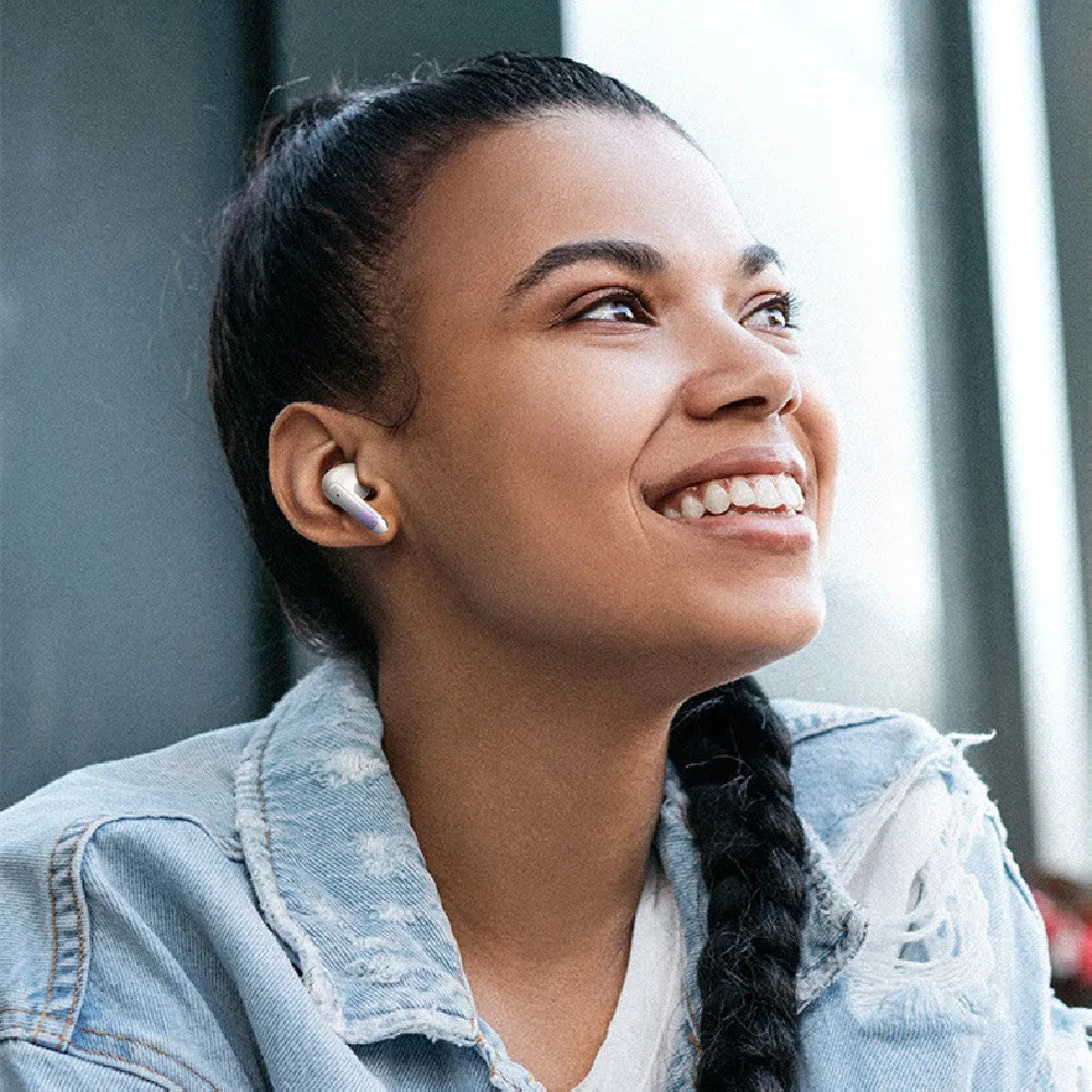 Black wireless Bluetooth gaming headset with in-ear design and low-latency esports mode