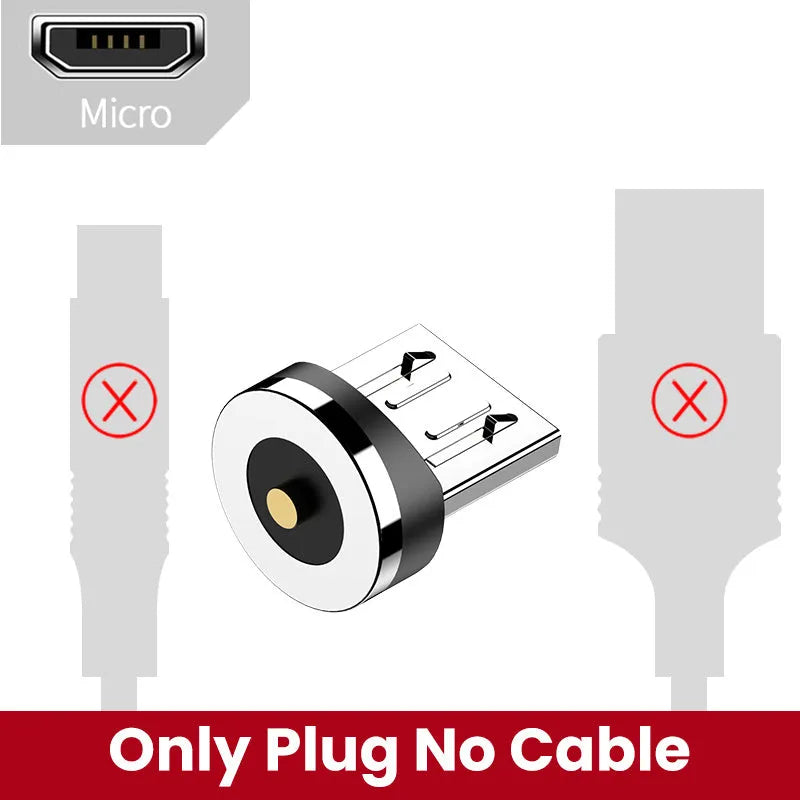 Elough 540-degree rotating magnetic charging cable 3-in-1 with 8PIN, Micro USB, TYPE-C, grey or red, lengths 0.5m to 3m.