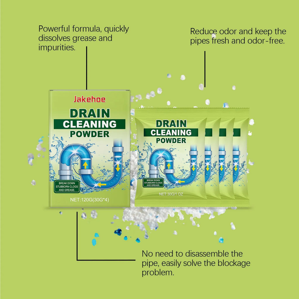 120g container of drain cleaning powder with sodium hydroxide for unblocking sinks