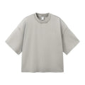 Men's vintage wash cotton T-shirt in khaki colour with loose fit and drop-shoulder sleeves