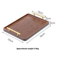 Square bamboo serving tray with brown handle in solid colour, suitable for hotels and cafes.