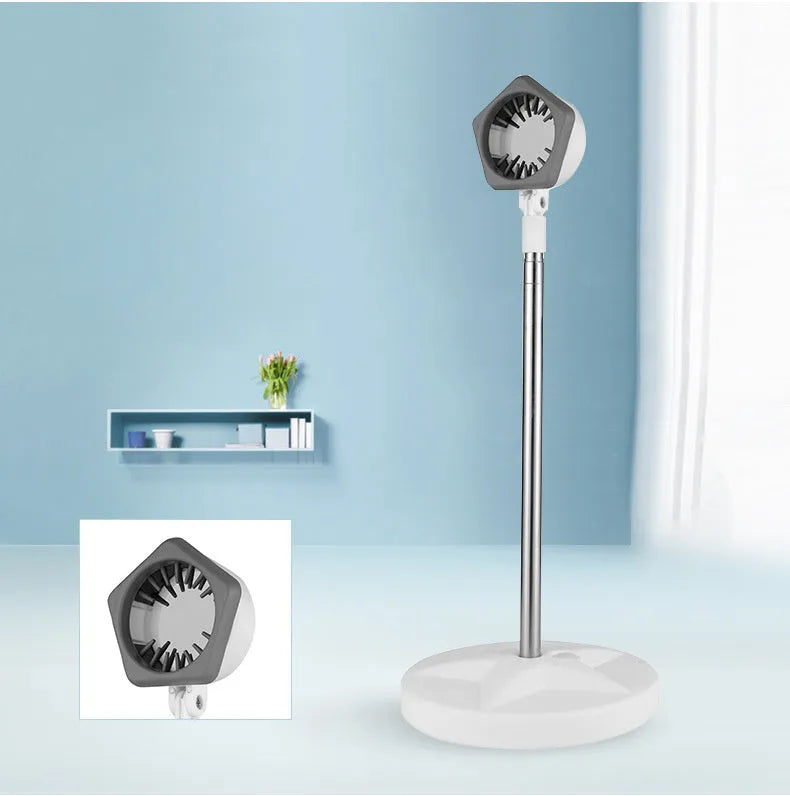 Vertical hair dryer stand with adjustable tray in black color, holding hairdryer on stable base