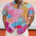 Hawaiian style stand collar short sleeve cardigan with 3D printed elements