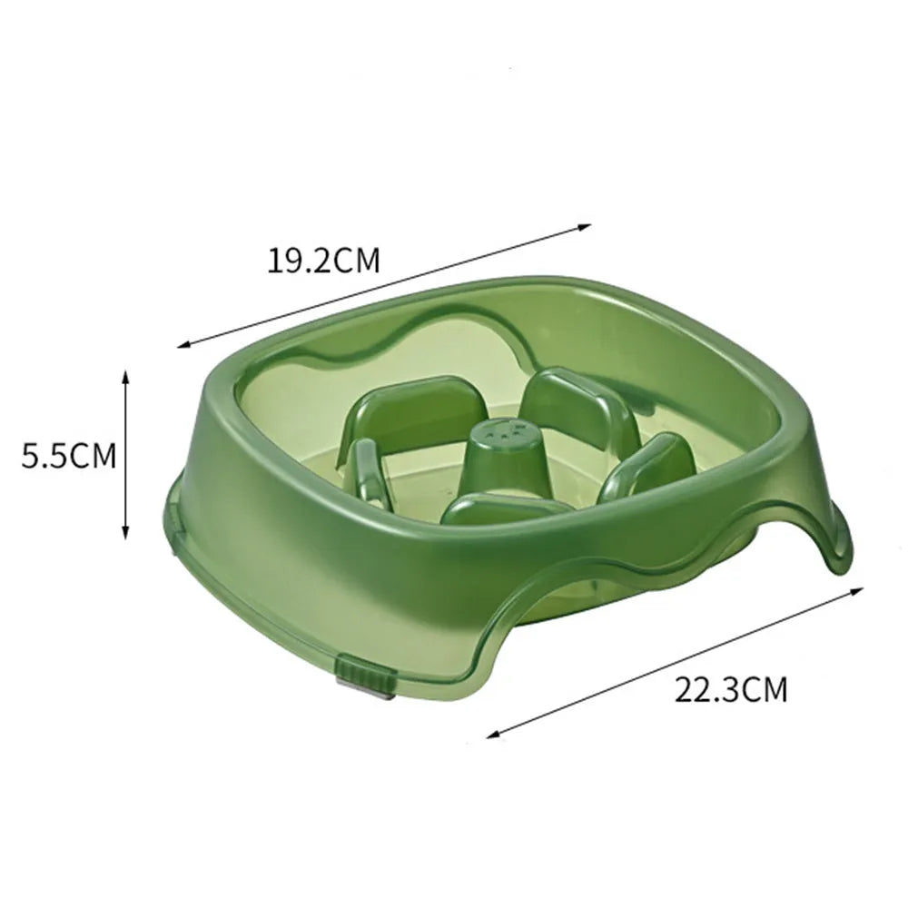 Pet dog slow feeder anti-choking bowl with maze pattern in multiple colour options