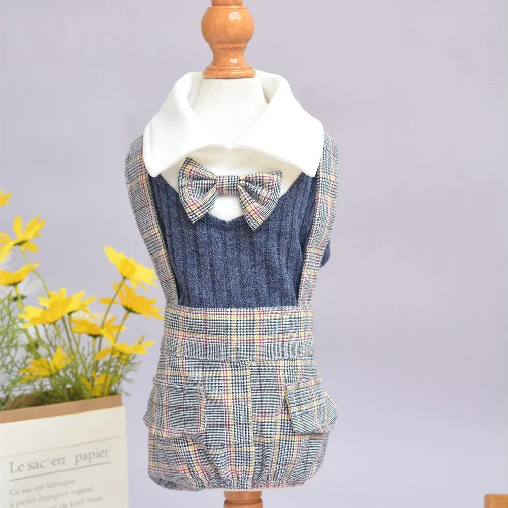 Cotton dog shirt suit in dark blue or orange colour for small to extra-large pets