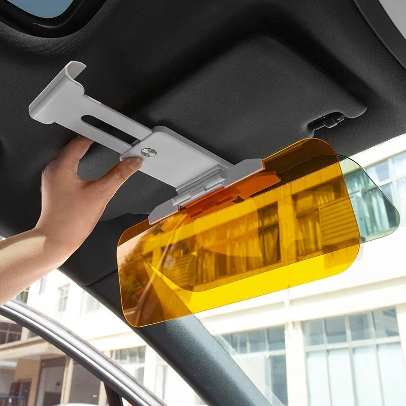 Anti-high beam goggles dual-use car sun visor with acrylic lens and multiple fitting components