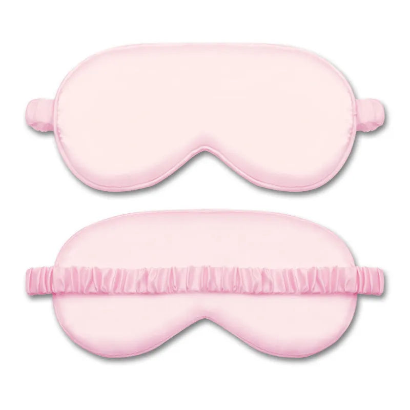 Rayon satin double-sided sleep mask in a selection of solid colours on a white background.