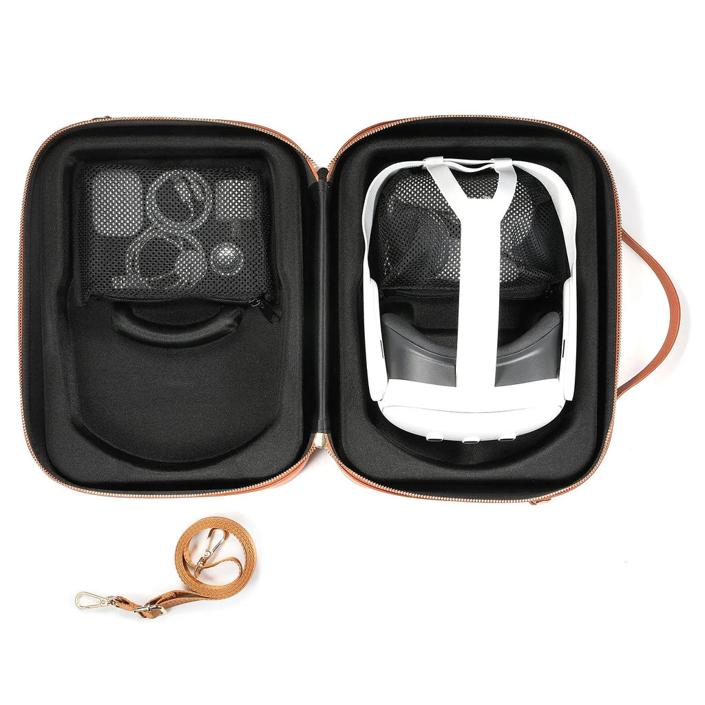 Black superfiber MR glasses storage box for Apple Vision Pro with dimensions shown.