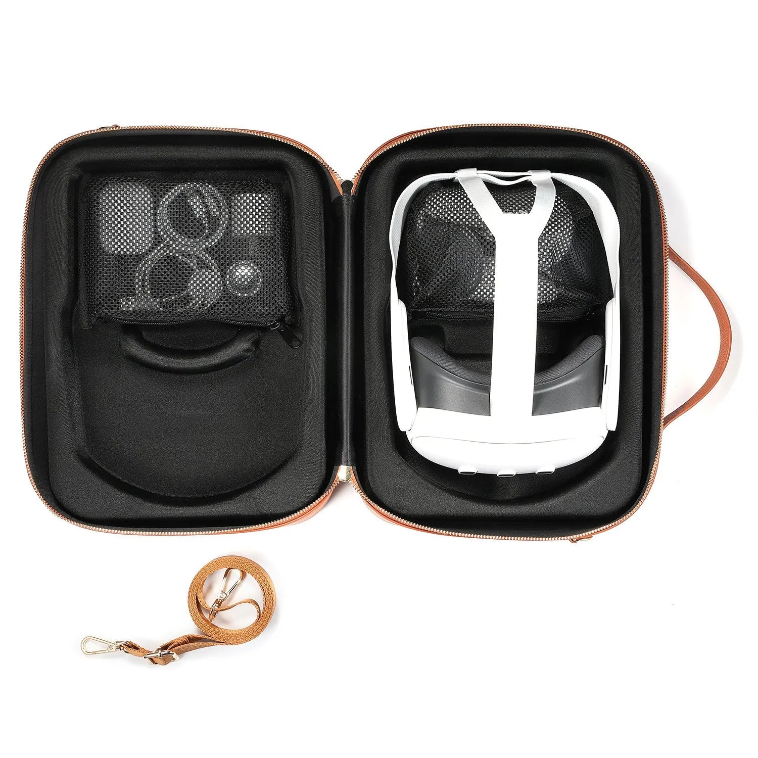Black superfiber MR glasses storage box for Apple Vision Pro with dimensions shown.