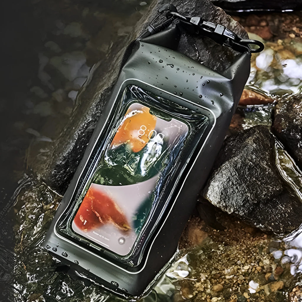 PVC waterproof crossbody phone bag with adjustable strap in multiple colour options